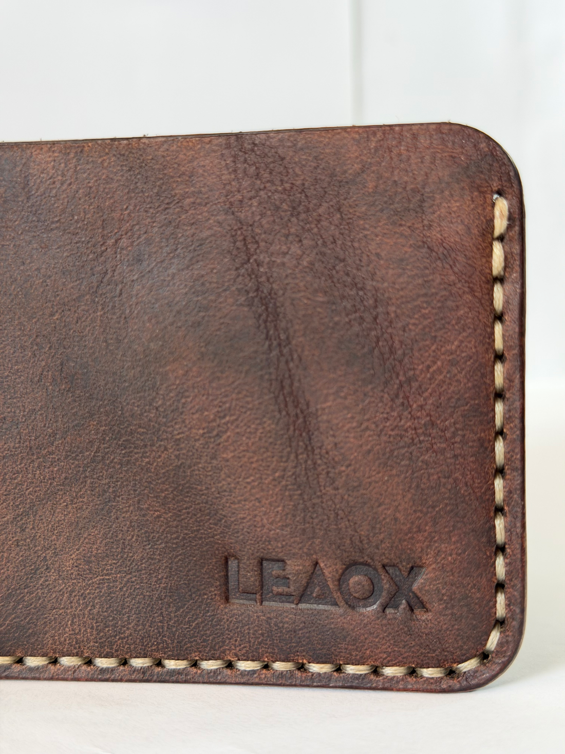 Saddle Leather Wallet Full Grain Bifold Card Holder