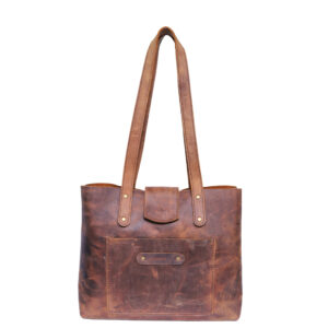 Leather Tote Bag by Leaox