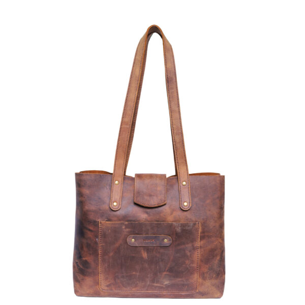 Leather Tote Bag by Leaox