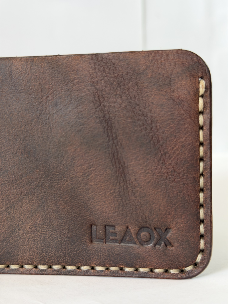 Saddle Leather Wallet Full Grain Bifold Card Holder
