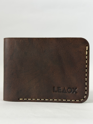 Saddle Leather Wallet Full Grain Bifold Card Holder
