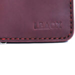 Rosso Leather Wallet, Maroon Leather Wallet with Button Closure